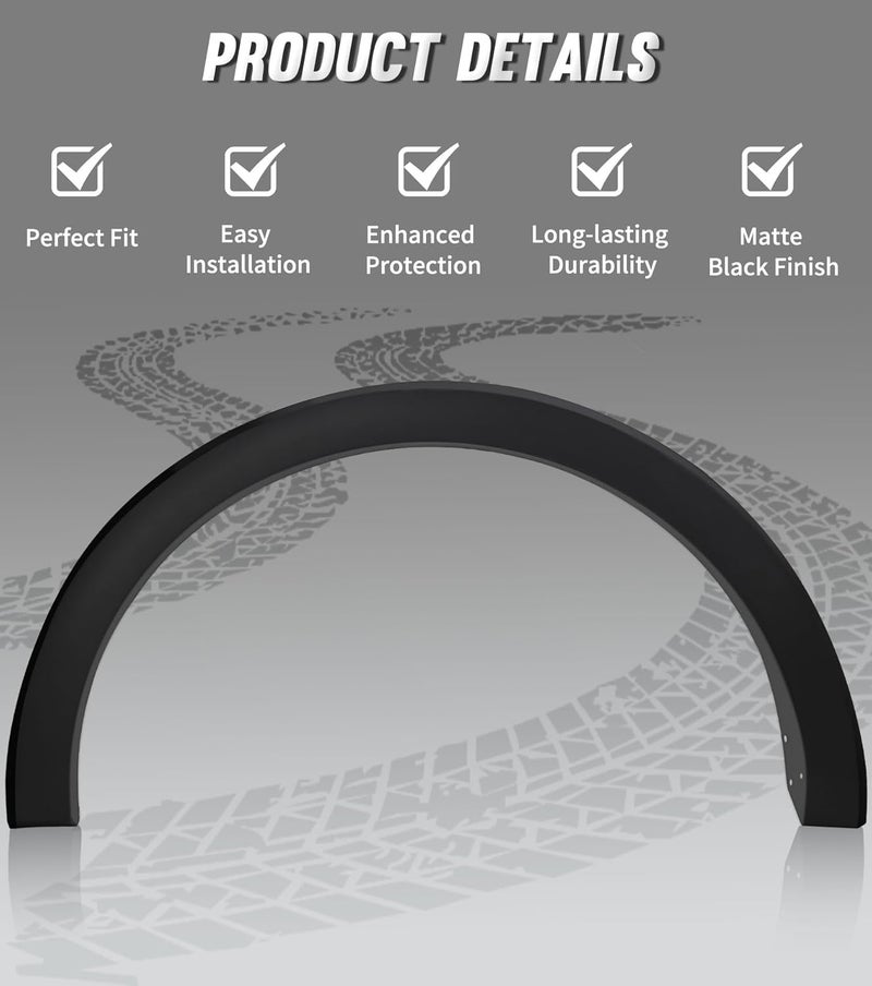 YUWUTF Rear Left Fender flare Molding Trim Wheel Cover Compatible with 2015-2023 Transit 150 250 350 - Image 2